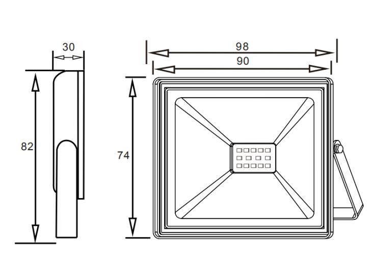 LED-Flutlicht 10 W mit gehärtetem Glas