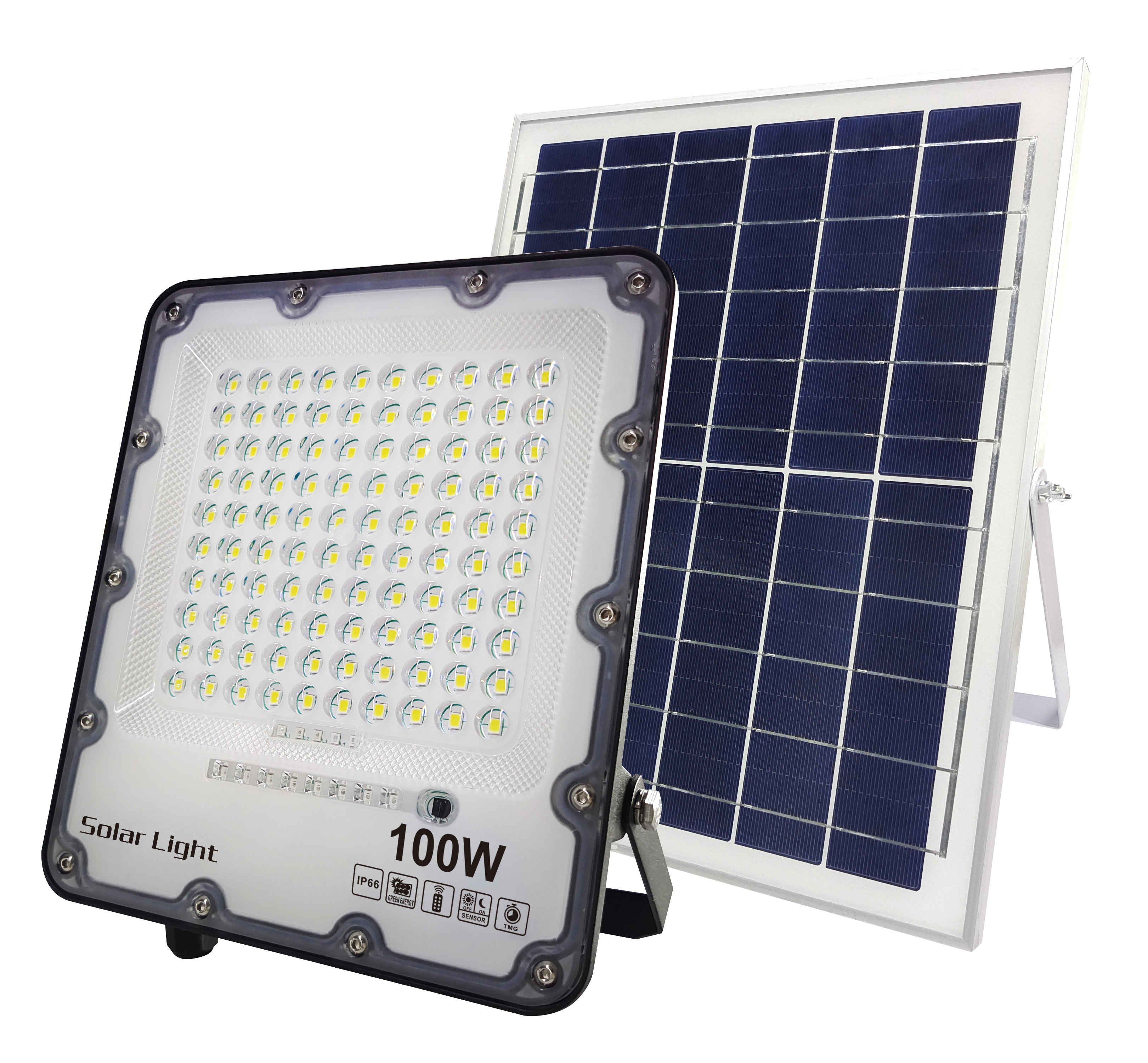 POLY.Solarpanel für den Außenbereich, wasserdicht, IP65, Fernbedienung, 200 W, Solar-LED-Flutlicht